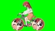 自転車を漕ぐ郁代GB